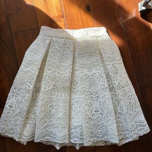 Maje Cream Lace A-Line Skirt